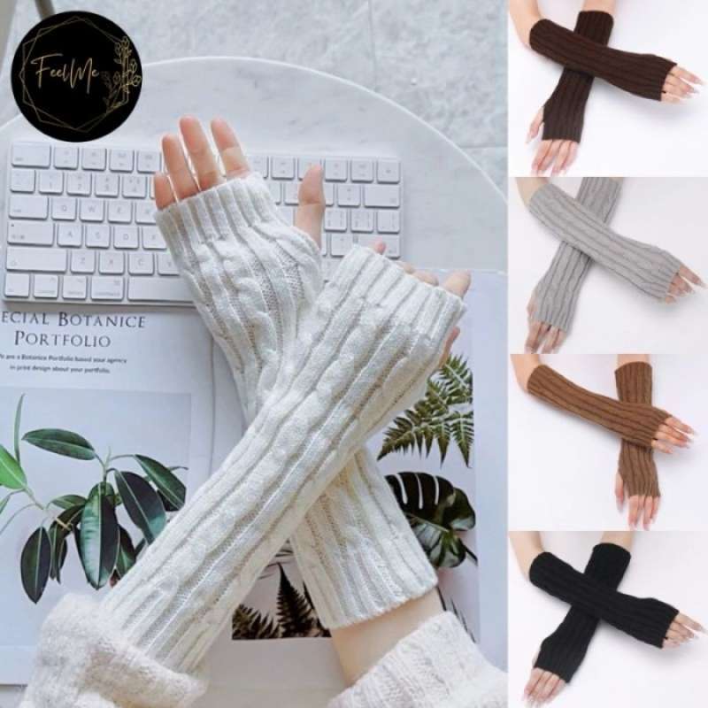 Bracciali E Scaldabraccia A Mezza Dita Harajuku – Kawaii Giapponese Y2K – Per Ragazze – Maglia Lunga 30 Cm Con Foro Pollice