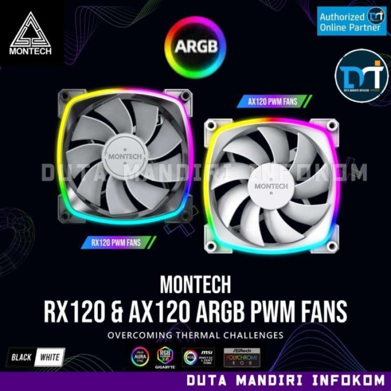 Promo Montech Ax120 I Rx120 Pwm Argb Fan - 120mm Argb Gaming Fan Cooler ...