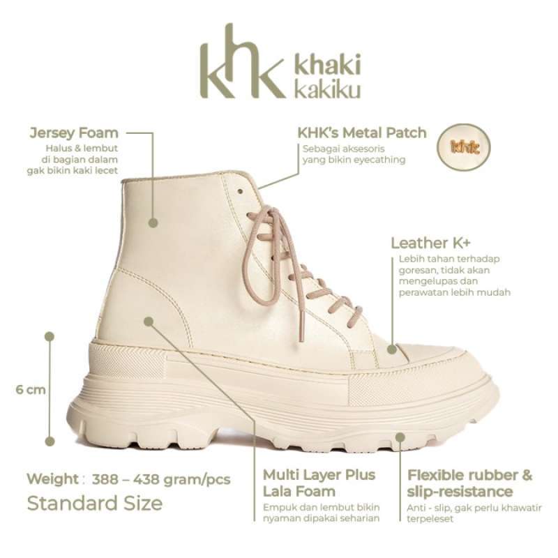 Jual Khk By Khakikakiku Jenna Swizzle Cream Boots Di Seller Sangninja