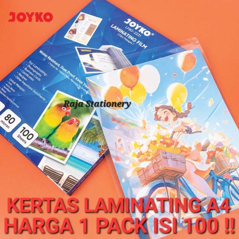 Jual Joyko Laminating Film A4 / Kertas Plastik Laminating Laminasi A4