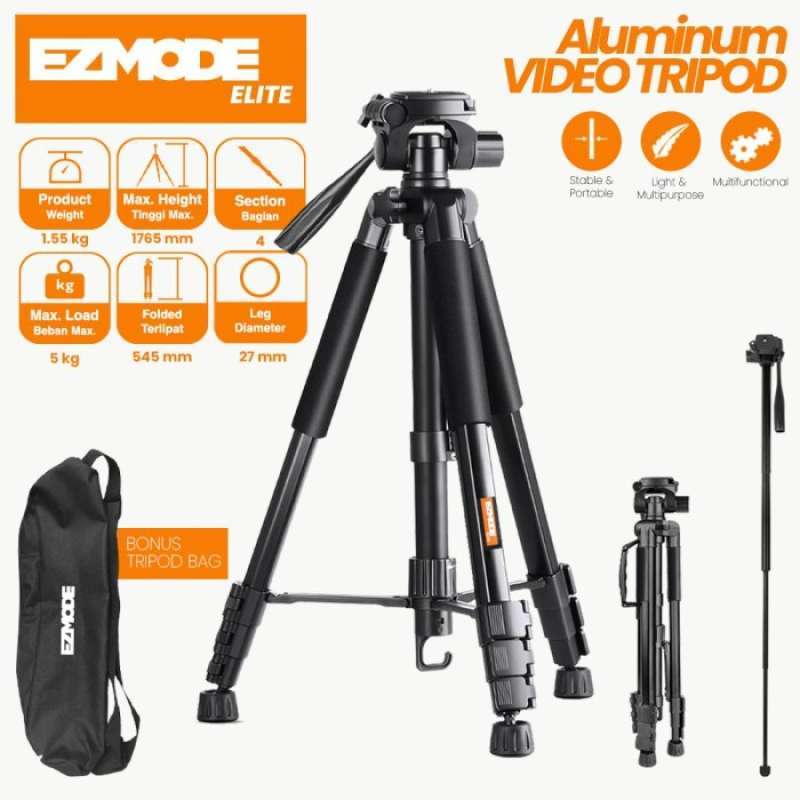 Jual Ezmode Elite Tripod Aluminum With Monopod Mode Removable Center