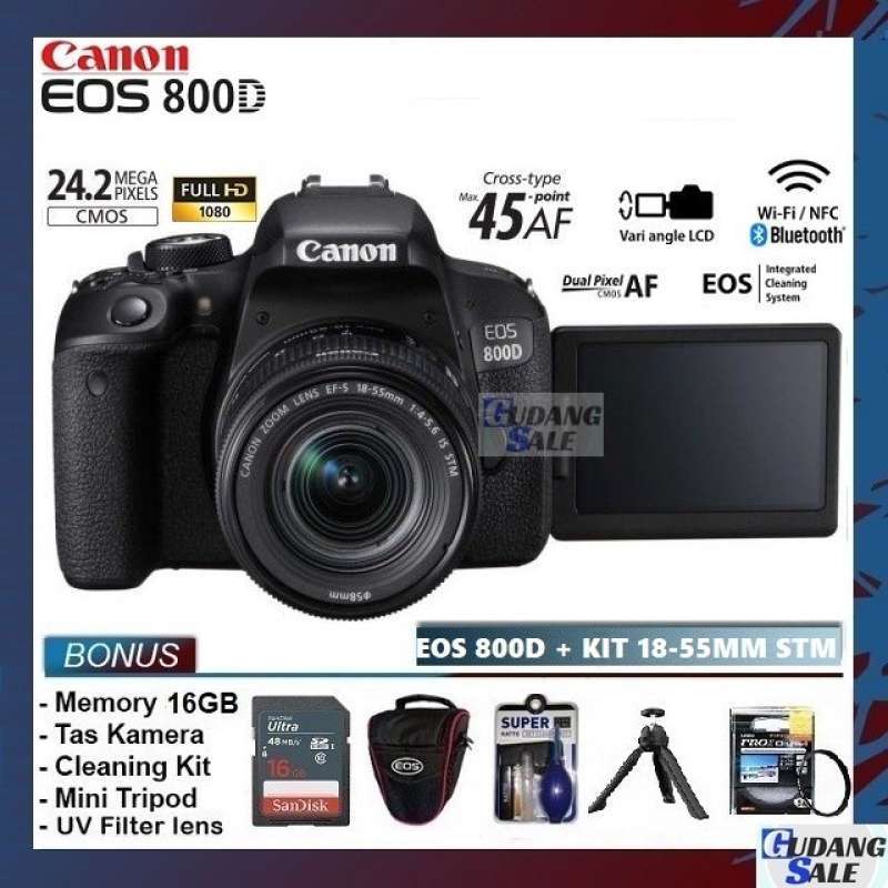Jual [new] Kamera Eos Canon 800d + Lensa Kit 18-55mm Is Stm Wifi - Dslr ...