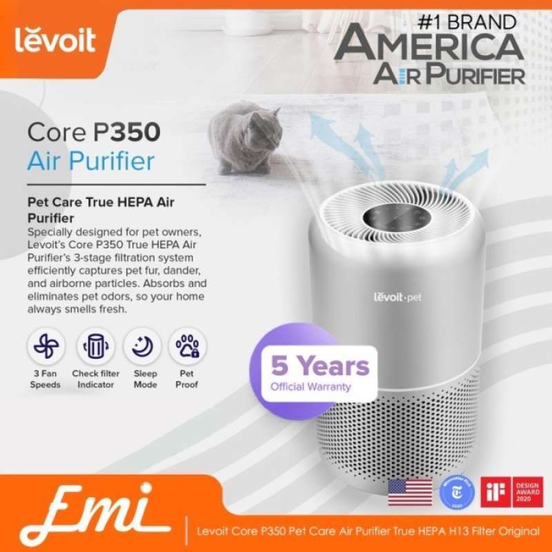 Purificator de Aer Core P350-RAC Pet Care, Filtru True HEPA, Carbon Activ, Super Silent, Filtrare 99.97%, 100% Ozon Free, Touch Screen, Gri - România