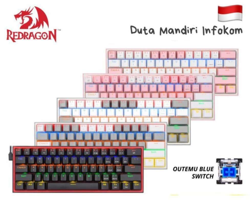 Promo Fizz K617 R - 60% Rainbow Wired Mechanical Gaming Keyboard Diskon ...