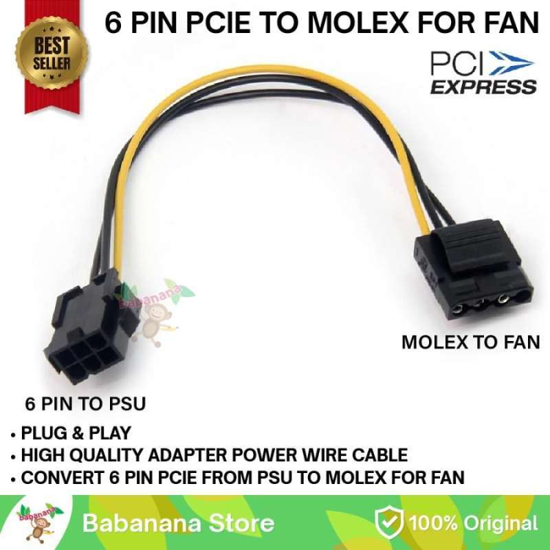 PCIE pin to pin molex kabel konverter adapter psu fan cable power