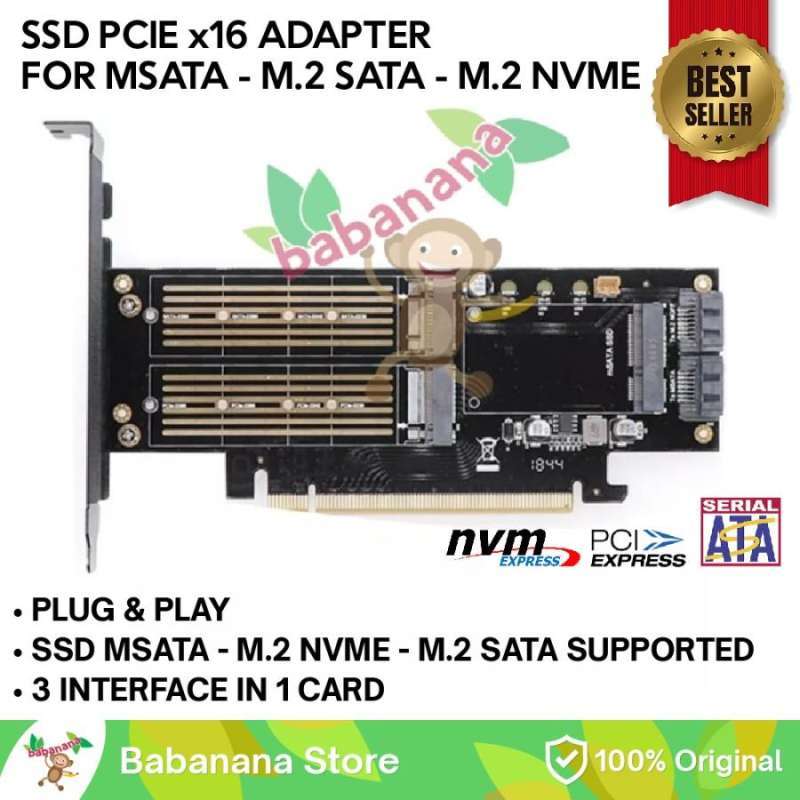 PCIE X16 to nvme sata adapter card ssd converter