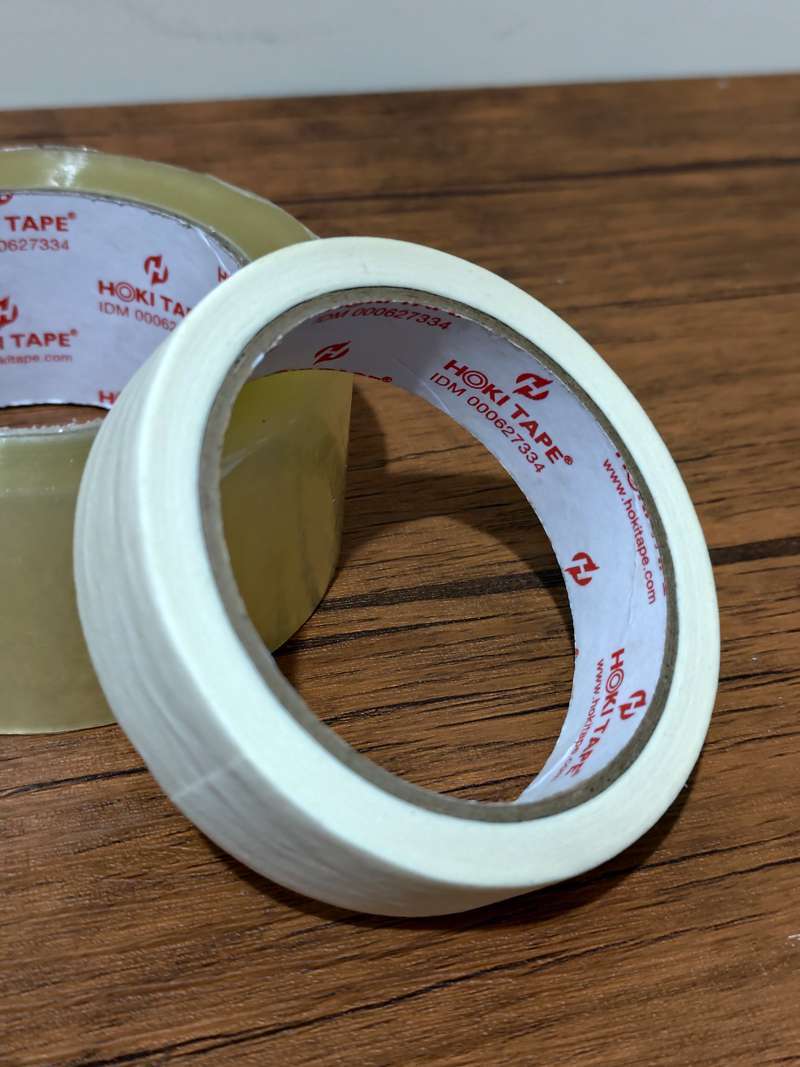 Jual 1 Dus (isi 144roll) Masking Tape Putih, Hoki Tape, Uk. 24mm X 20y ...