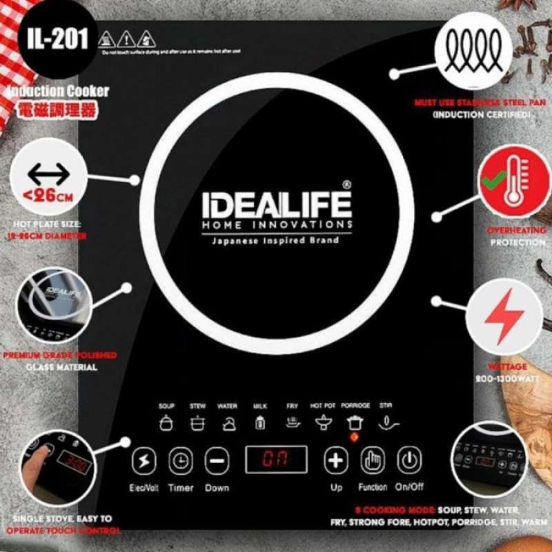 Promo Kompor Induksi - Kompor Listrik Induksi 1 Tungku Idealife- Il-201