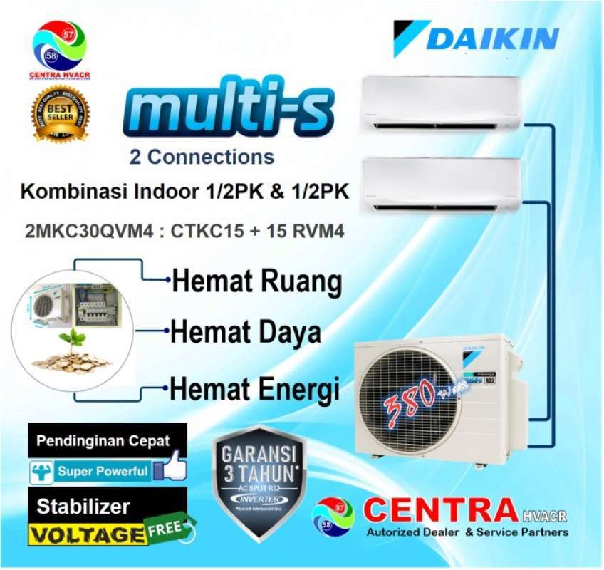 Promo Ac Split Daikin Multi S 2 Koneksi 1/2 Pk + 1/2 Pk Diskon 23% Di ...