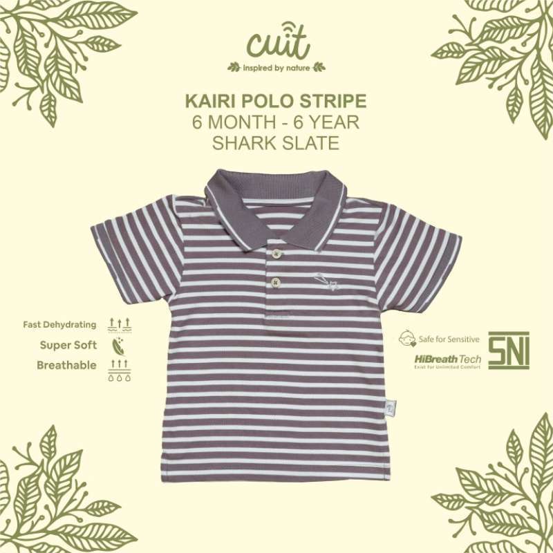 CUIT Kaos Kemeja Anak Laki-laki Polo Shirt Stripe Kairi - Baju Anak Kerah Wangki