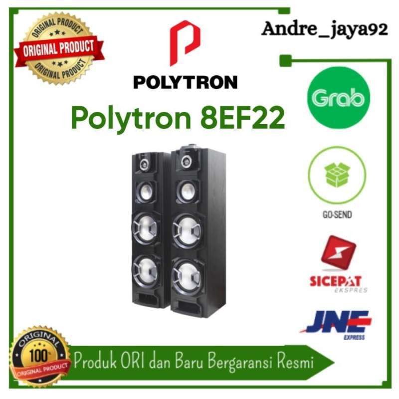Polytron PAS-8EF22 Bluetooth Active Speaker with Double 8 Woofer and Super Bass, featuring Karaoke Function and 3-Band Digital Tone Control for Music Lovers