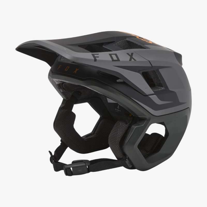 FOX Racing Dropframe Pro Helmet Sideswipe CE MTB Downhill Sepeda Gunung  [Black/Gold]