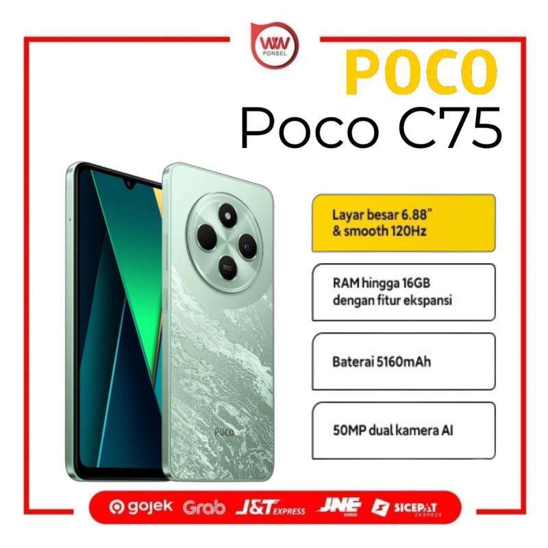 POCO C75 8GB+256GB グリーン Xiaomi POCO C75 Unlocked Android Cell Phone (Green/8GB+256GB