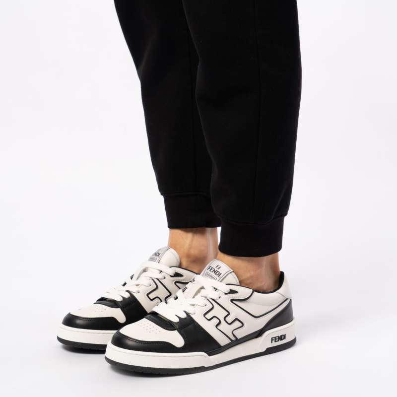 Promo Fendi Match Low Top Leather Sneakers Black Diskon 31