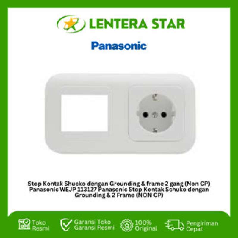 Jual Stop Kontak Shucko Dengan Grounding & Frame 2 Gang (non Cp