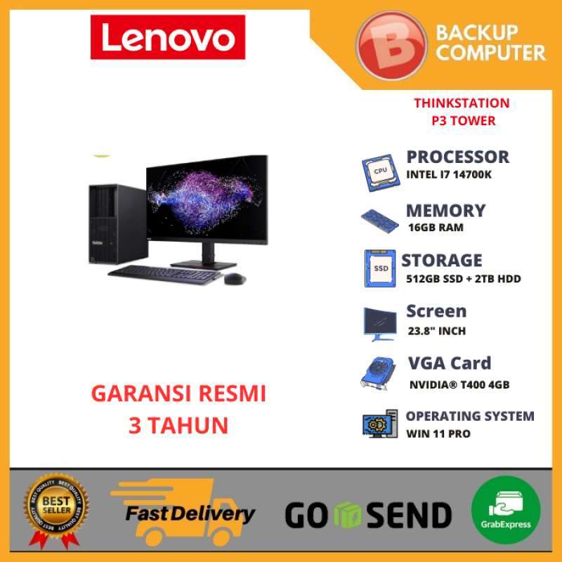 Jual Pc Lenovo Thinkcentre P3 Tower Rp00 Intel I7 14700k 16gb RAM