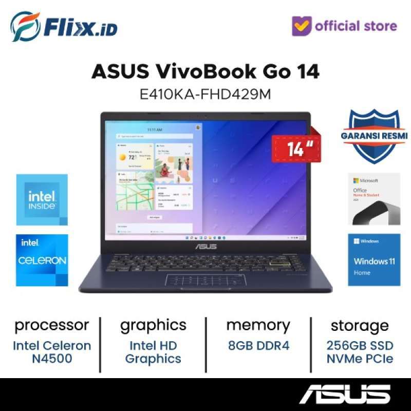 ASUS E410KA Intel Celeron N4500 4GBメモリー ASUS ノートパソコン E410KA Celeron N4500 14型フルHD