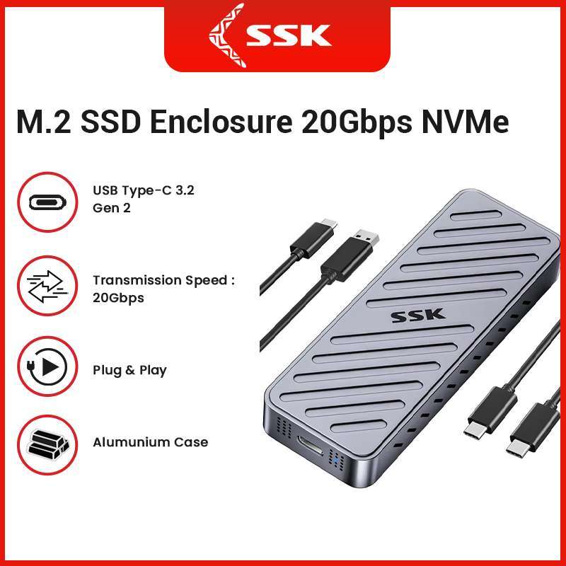 SSK HEC400 NVMe Enclosure 20Gbps SSD NVME USB Type C Gen 2x2