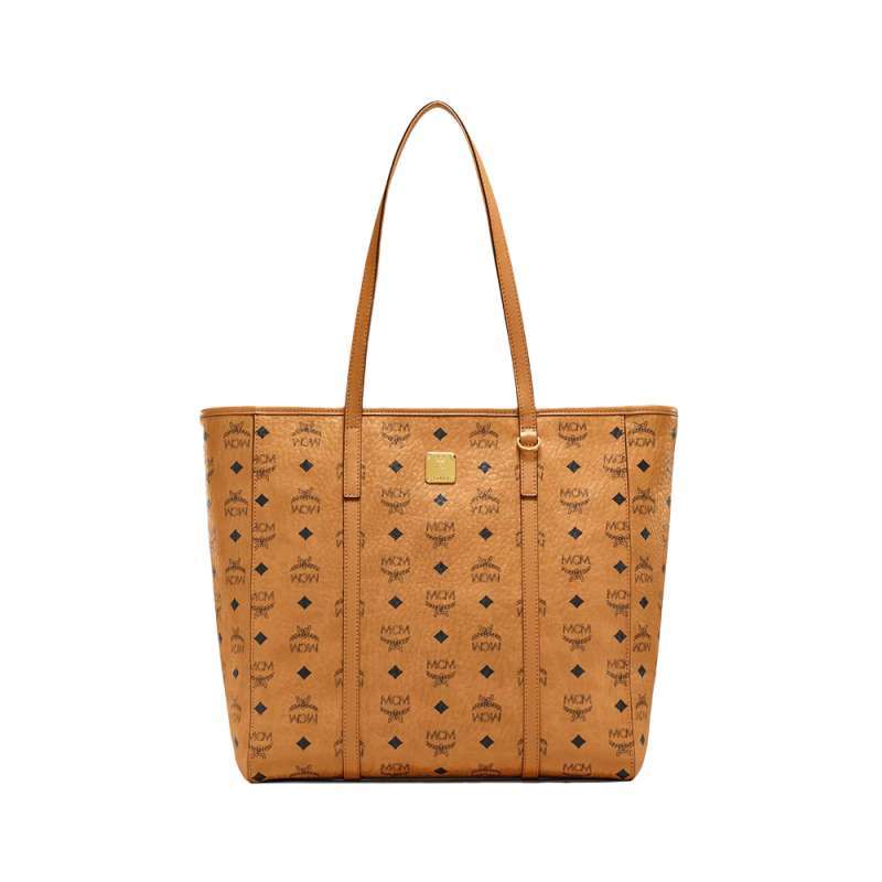 Promo Mcm Toni Top-zip Visetos Medium Shopper Bag Cognac Diskon 31