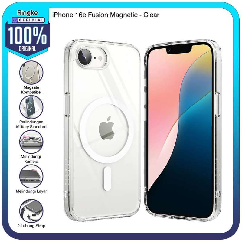 Ringke iPhone 16e Fusion Magnetic Clear Casing Magnetic Anti Crack Tipis  Softcase Slim Armor Case Military Drop Hardcase Tahan Banting Pelindung  Layar