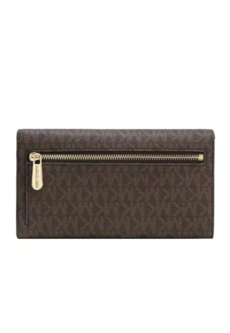 Michael Kors Jet Set Large Logo Trifold Wallet Brown