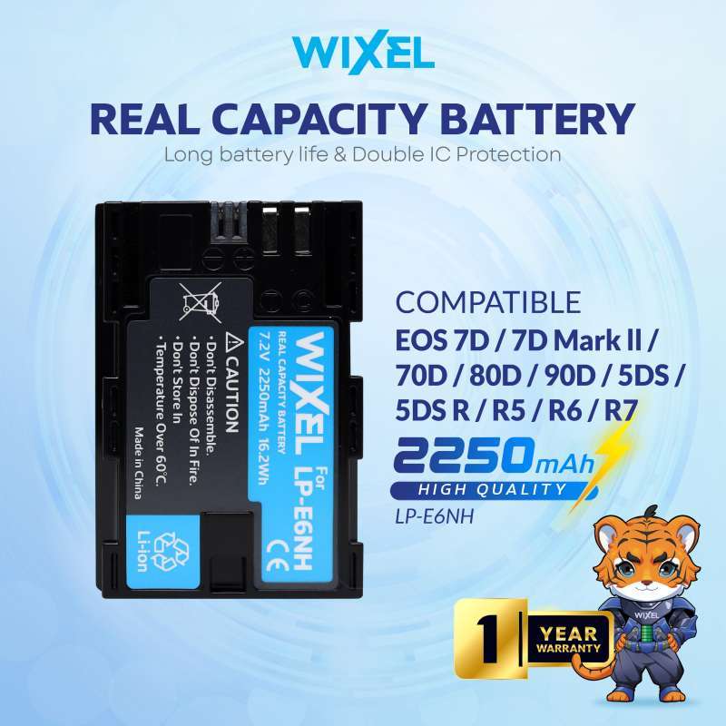 thumbnail image 2 of Canon Lp-e6nh Battery Cannon Battery Charger Powerextra LP-E6NH Battery Compatible With Canon EOS R7 R6 R5 60D 70D 80D 90D 5D 5Ds 6D 7D Mark II III IV Camer, 2-Pack 2950mAh Type-C 2 of 14