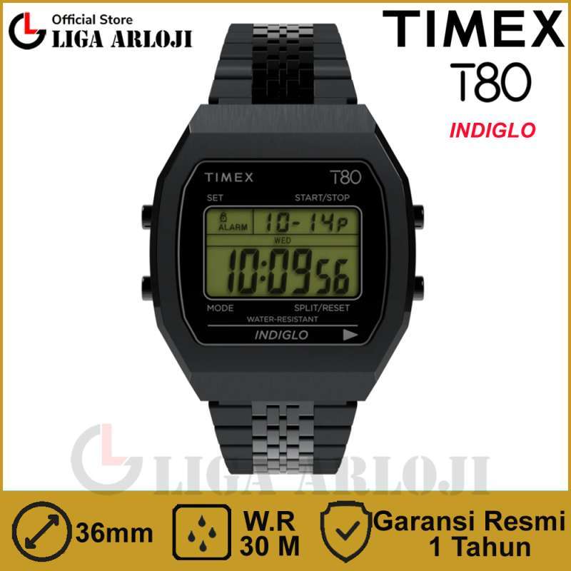 Promo Timex Tw2w91600 T80 Jam Tangan Unisex Digital Stainless