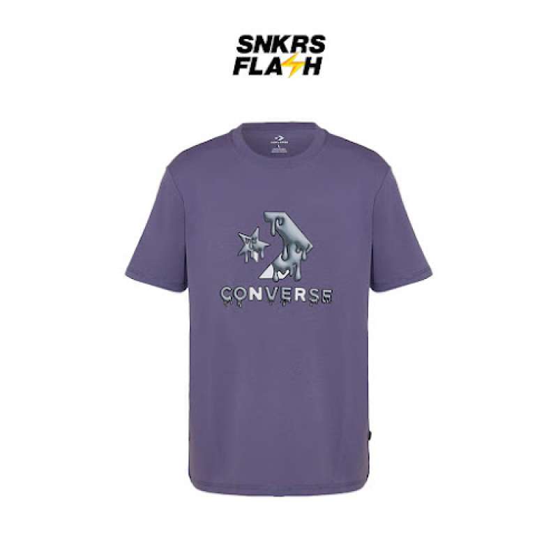 Kaos Lengan Pendek Pria CONVERSE STAR CHEVRON DRIP TEE LAVENDER MT2104552