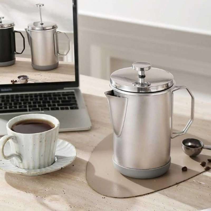 Qianly French Press Plunger Coffee Maker Pot Filter 1000ml Q100 Grinder  Kopi Mesin Ekspreso Expresso Alat Penyaring Seduh Saringan Ampas Maker Kert  IH