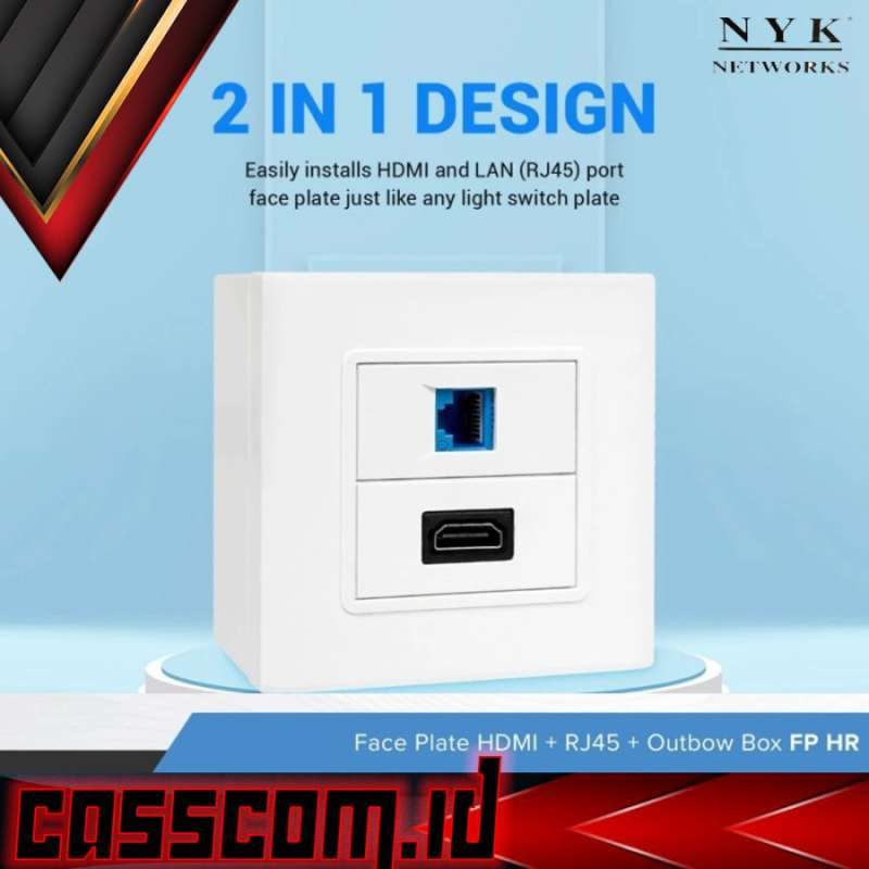 Jual Nyk Face Plate (fp Hr) Hdmi + Lan Rj45 Outbow Box - Modular Pasang ...
