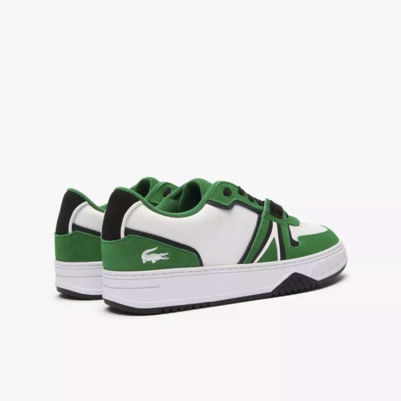 Sepatu Sneakers Pria Lacoste L001 Coated Leather Trainersn White/Green  (46SMA0051-082) ORIGINAL