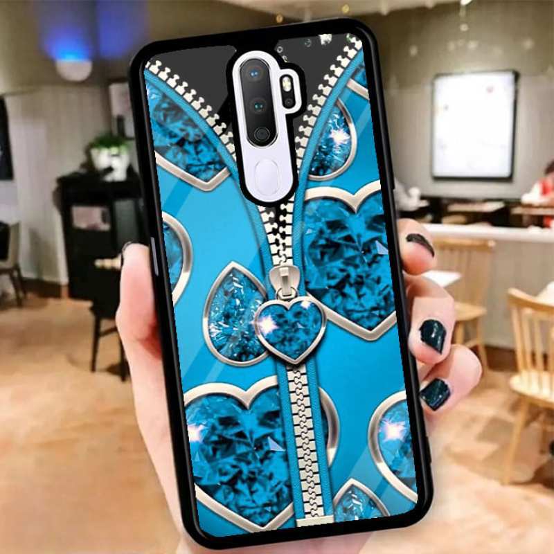 Custom Case Casing Glosy Tempered Glass Cover Belakang Skin Hp Xiaomi Redmi  A2 Lite, Plus, 6x, S2