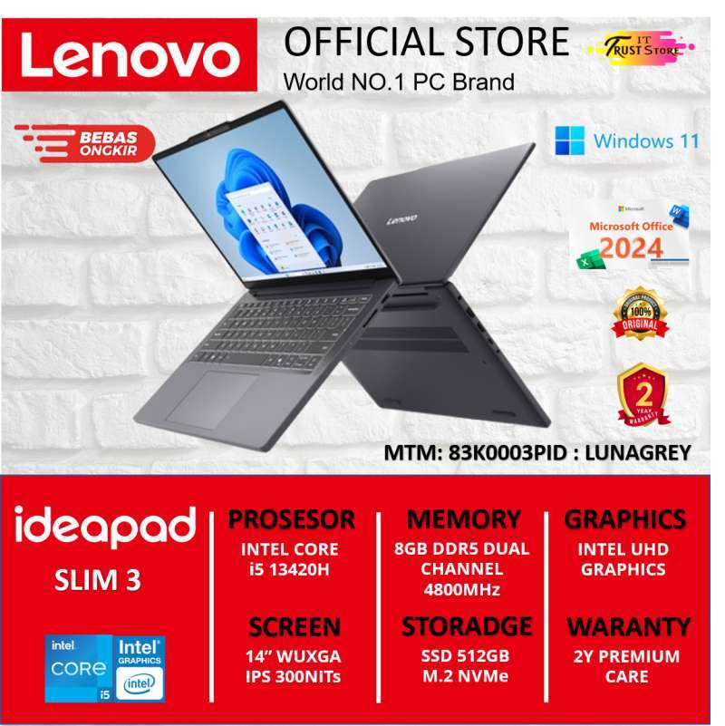Jual Lenovo Ideapad Slim I5 13420h 8gb 512gb 14 Wuxga Ips Win 11