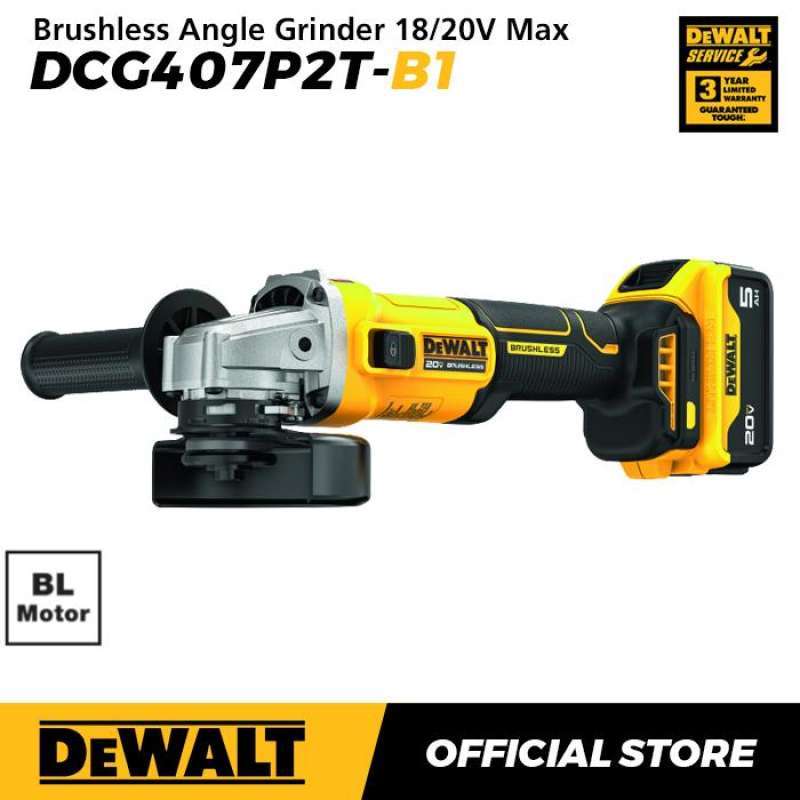 Dewalt Brushless Angle Grinder Gerinda Tangan Baterai 18/20V Max 125mm  DCG407P2T-B1