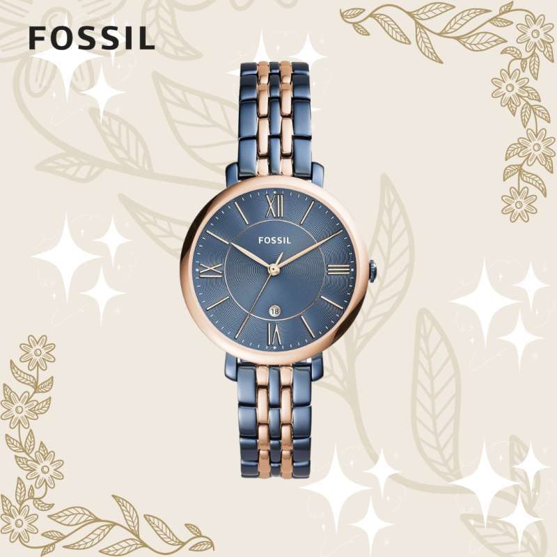 Blue Jacqueline Fossil Uhr Fossil ES4321 Jacqueline Three Hand
