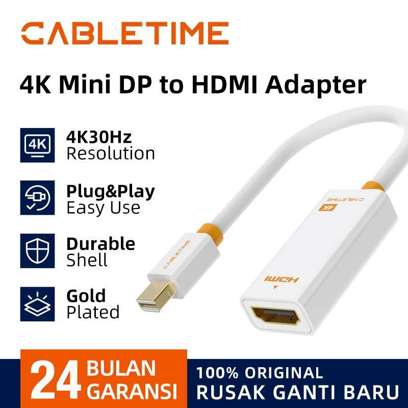 CABLETIME Converter Thunderbolt Mini DisplayPort (DP) to HDMI