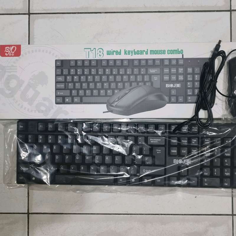 Jual Sku-1356 Keyboard Dan Mouse Biojee T18 Vombo 104:tombol Rrgonomis ...
