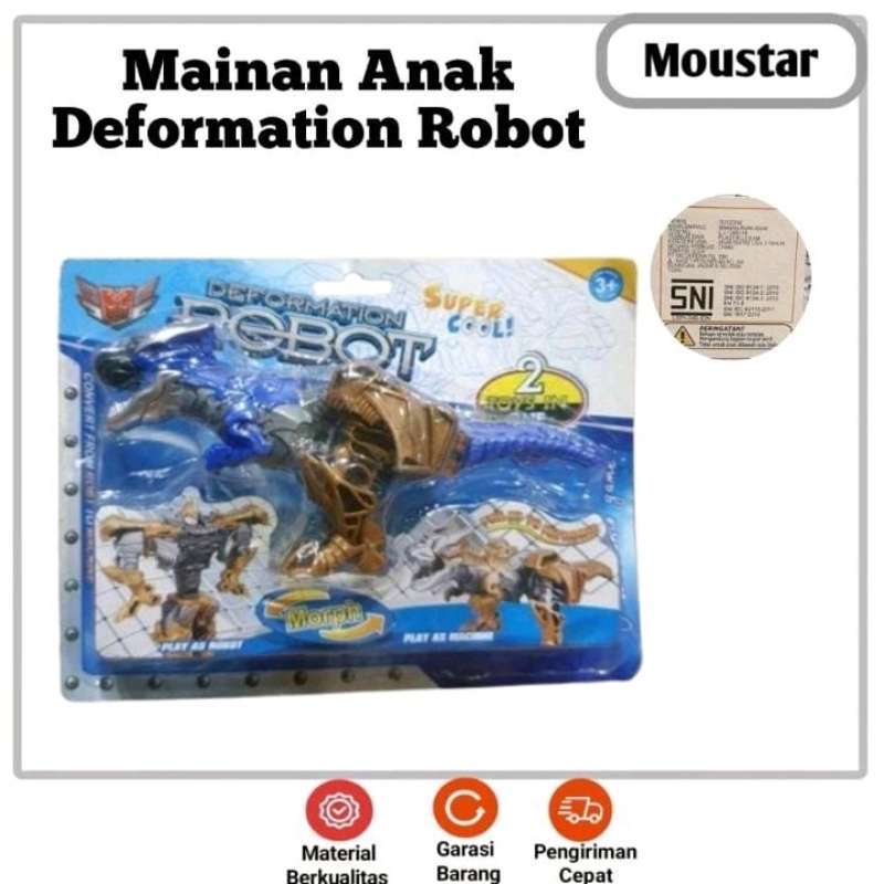 Mainan Anak 3+Deformation Robot Toys In One Robt To Machine Blue