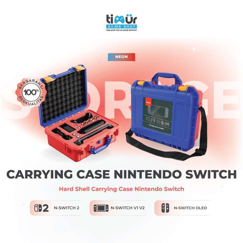 AOLION Hard Shell Carrying Case Tas Koper Penyimpanan Shockproof Travel  Protective Storage Box Nintendo Switch V1 V2 OLED Switch Timur Game Shop