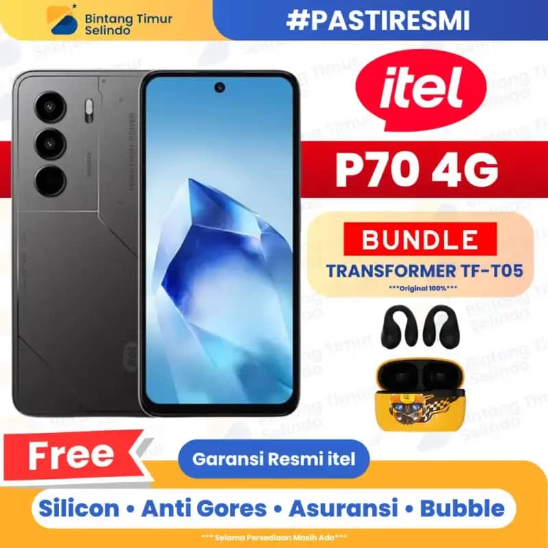 iTel P70 Free Case Powerbank 4/128GB 8/128GB Helio G50 Ultimate 6000  mAh Garansi Resmi