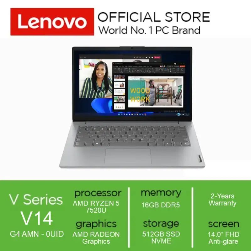 Jual Lenovo V14 G4 Amn - 0uid Amd Ryzen 5 7520u 16gb 512gb 14.0