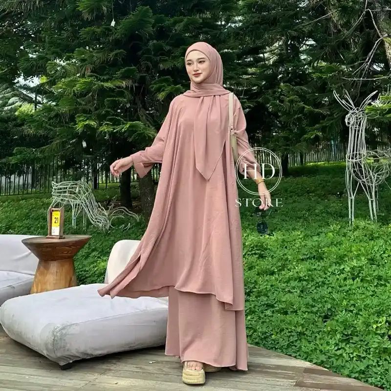 Promo [promo Funa] Set Noor Abaya Lesti Tunik Melayu Gamis Malaysia ...