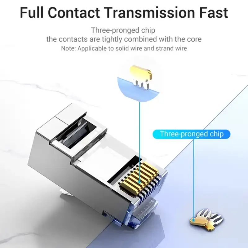 Jual Vention Connector Lan Rj45 Ftp Cat6a Fast Ethernet Network Gold ...