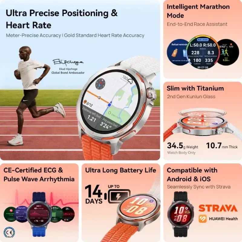 Jam Runner Pro Promo HUAWEI Watch Gt Runner 2 Smartwatch Marathon Jam Tangan Running ...