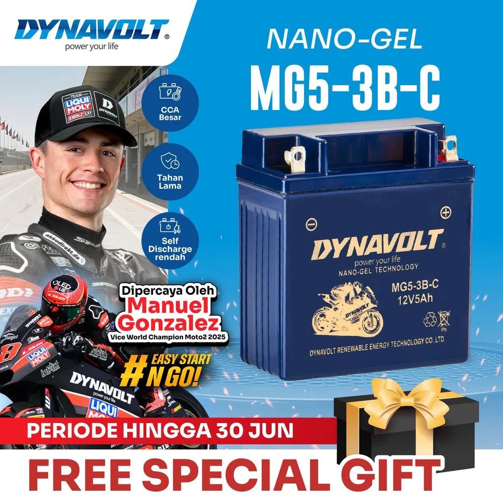 Promo Dynavolt Aki Motor Yamaha Mio, Mio Sporty, Rx-z, Rz-r, Dll | Nano ...