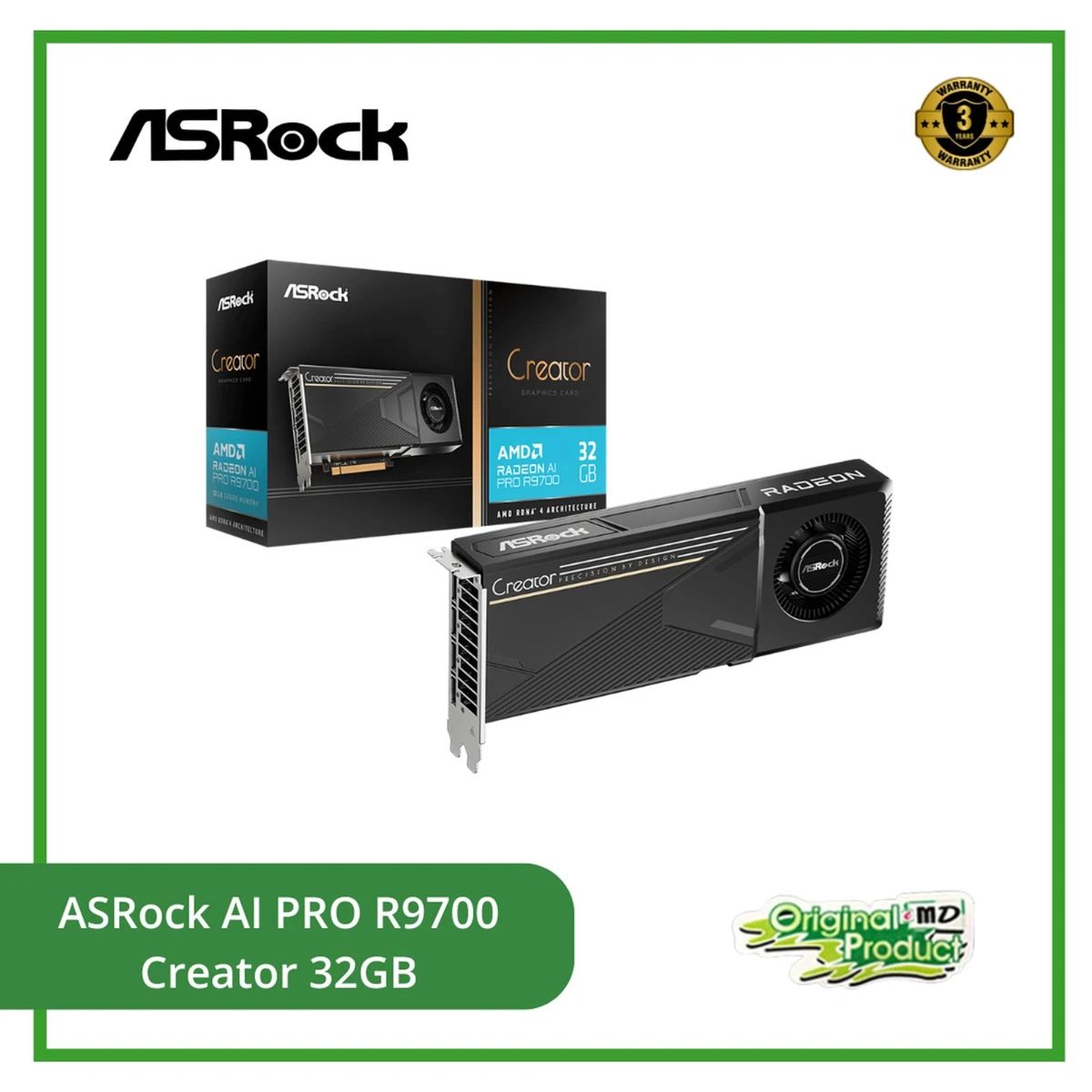 Jual Asrock Amd Radeon Ai Pro R9700 Creator 32gb Gddr6 | R9700 Ct 32g ...