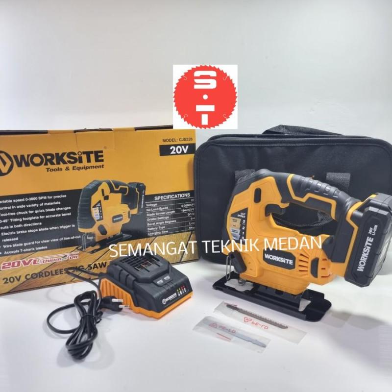 CJS326 CORDLESS MESIN GERGAJI JIGSAW JIG SAW 20V 2AH WORKSITE CJS 326