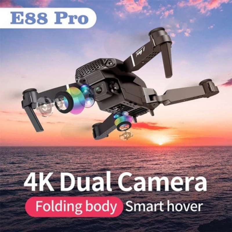 Promo New E88 Pro Teng 2 Fpv Dual Hd 4k Kamera Drone Alt Hold Dpt Tas V Jjrc Diskon 23% Di ...