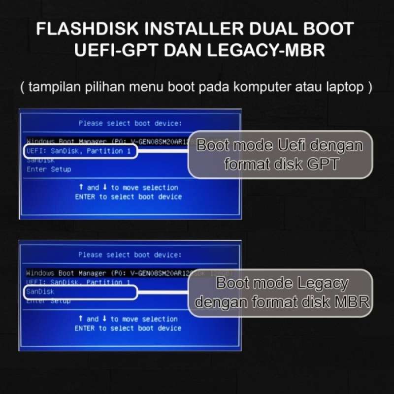 Promo USB Flashdisk Installer WIN 10 Support UEFIGPT Dan LEGACYMBR