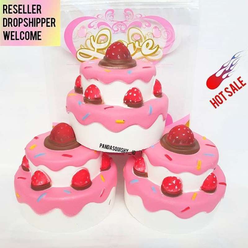 Promo Squishy Kue Tart Happy Birthday Cake - Kue Ulang Tahun Slow